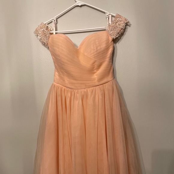 blush beaded fit and flare dress👗🤩 - Picture 2 of 5